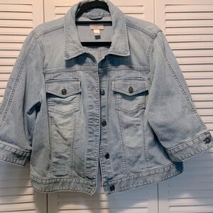 LOFT Light Wash Denim Jacket - Light Blue Jean Jacket